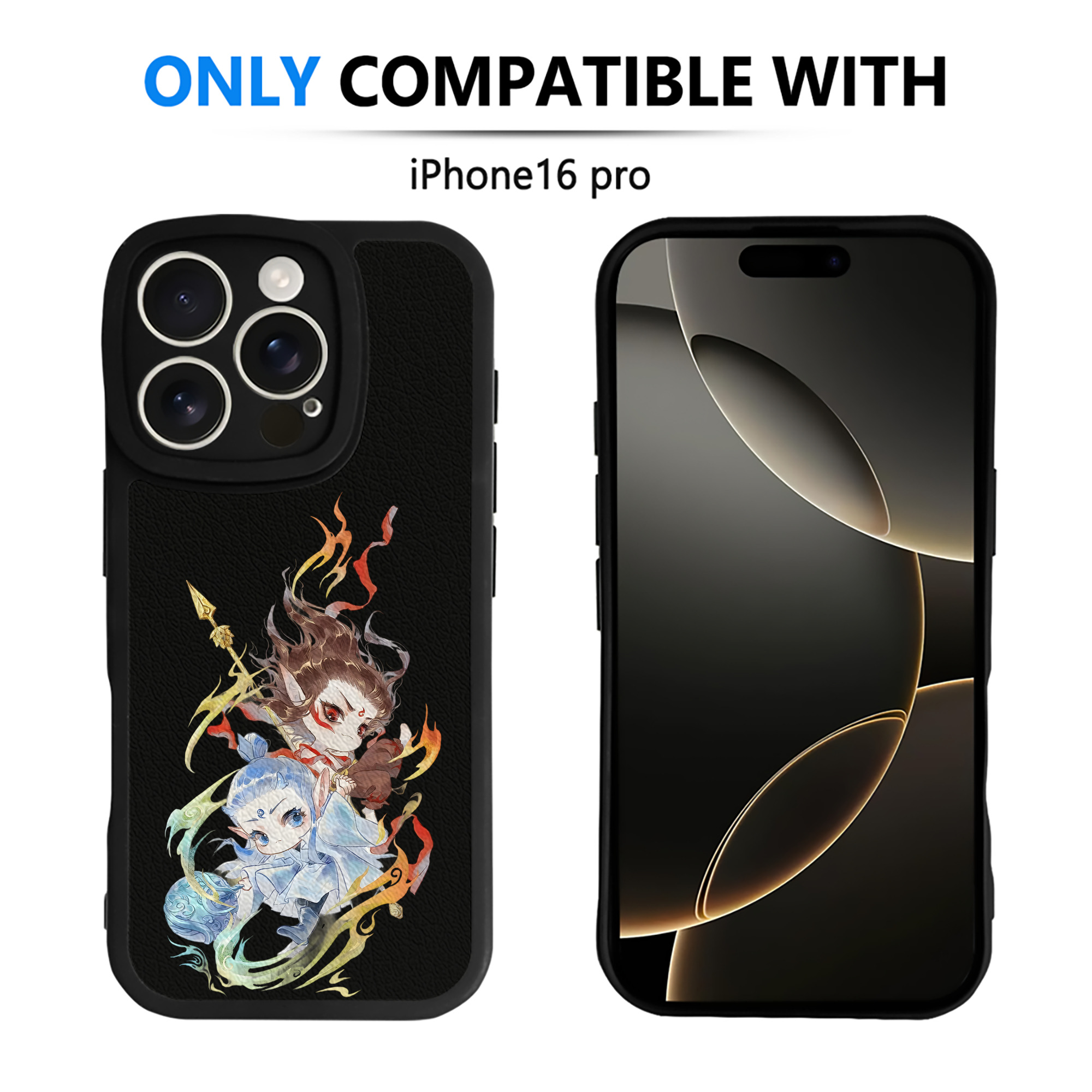 （画像用） Ne Zha 2 ナタ 魔童の大暴れ 【iPhone 16シリーズ対応】シリコンスマホケース（レザー調） 材質：シリコン